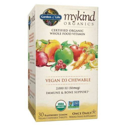 Garden of life, mykind, organics, Vegan D3, Chewable, Rebekah's Health and Nutrition